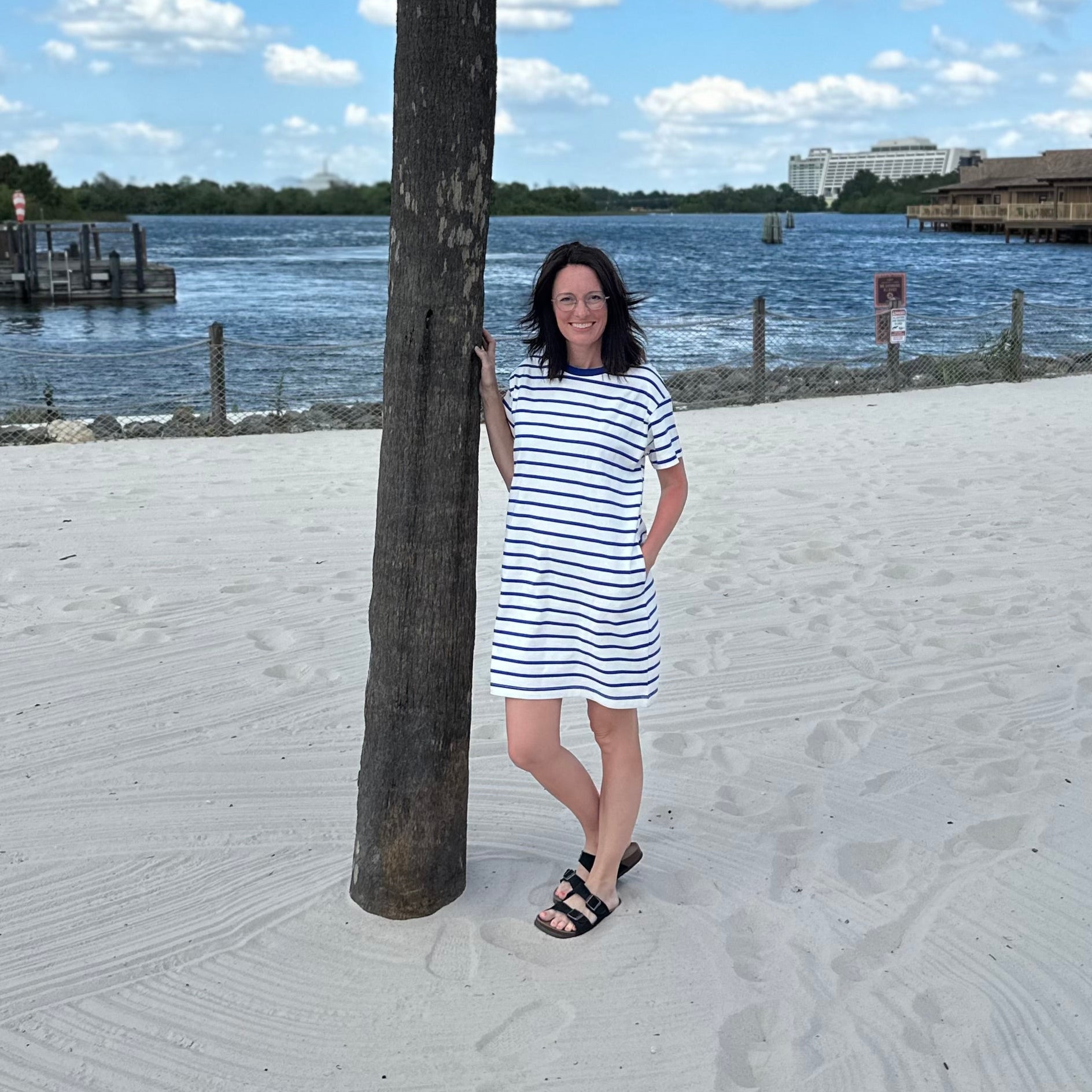 blue and white striped shirt dress Blue and White Striped T-Shirt Dress – Blueberry Hil