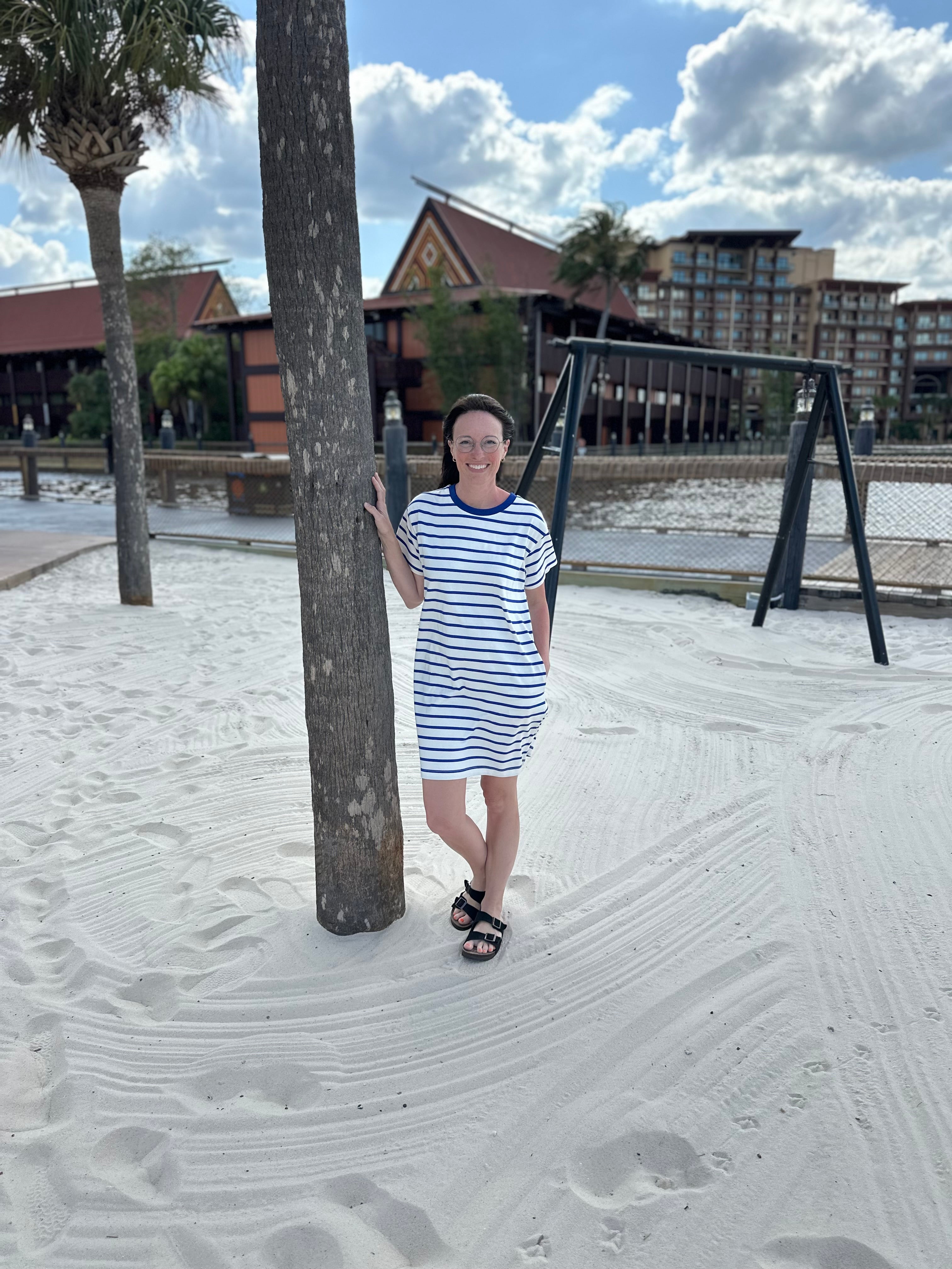 Blue and White Striped T-Shirt Dress Blue and White Striped T-Shirt Dress