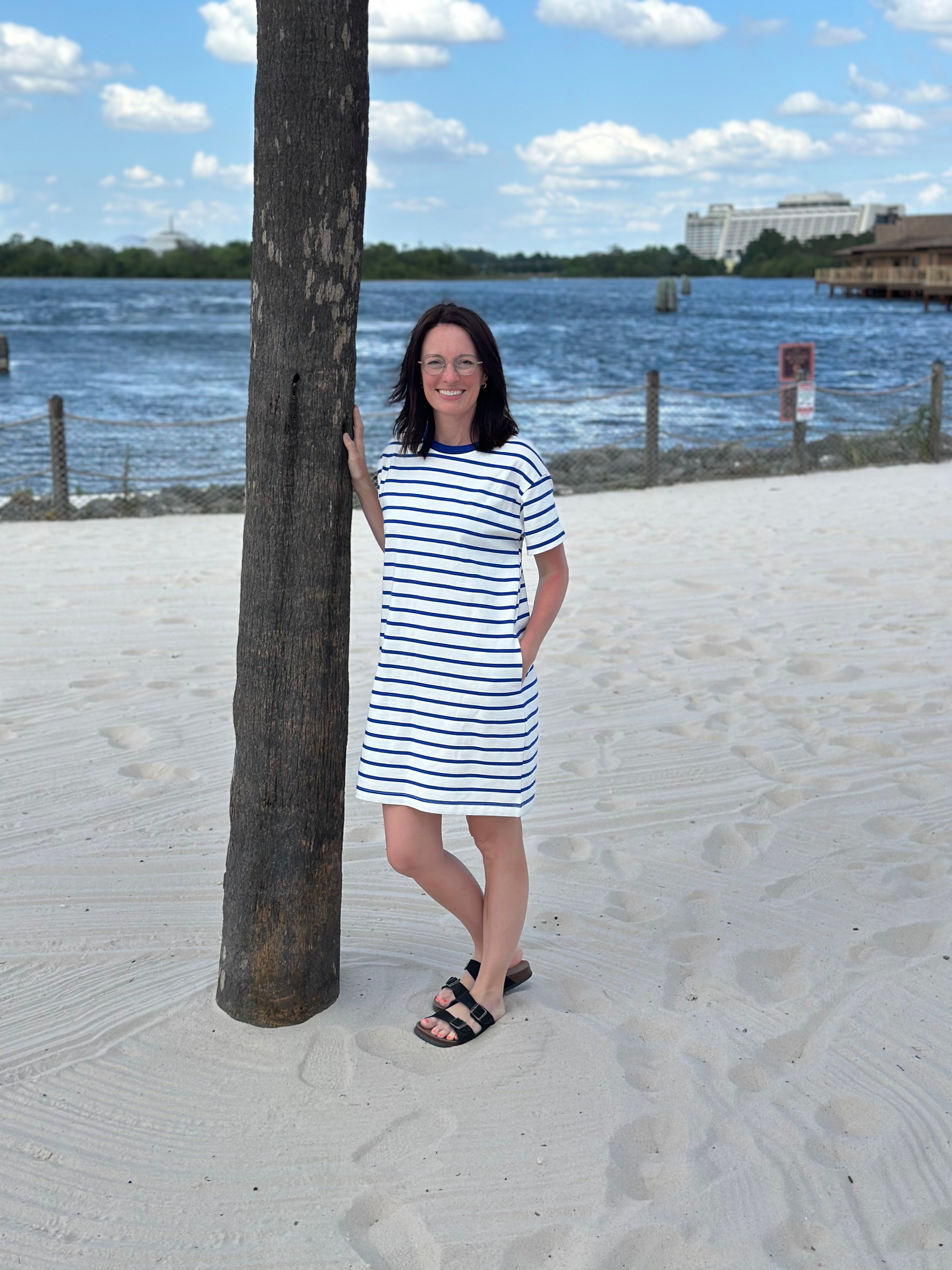 Blue and White Striped T-Shirt Dress Blueberry Hil Blue and White Striped T-Shirt Dress Blueberry Hil